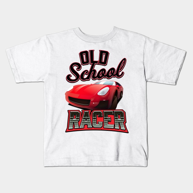 Old School Racer Kids T-Shirt by nickemporium1